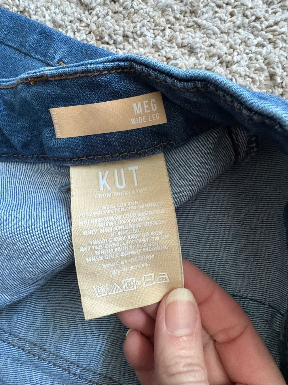 Kut from the Kloth Wide Leg Denim Jeans - Blue Wash - Picture 5 of 10